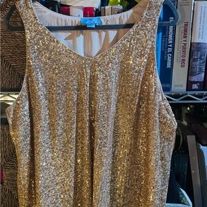 CeCe Gold Sequin Blouse